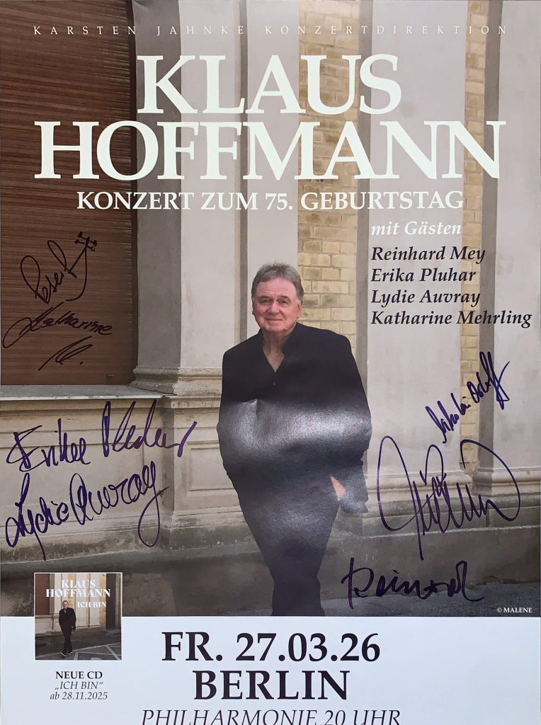 Klaus hoffman Plakat mit Autogrammen